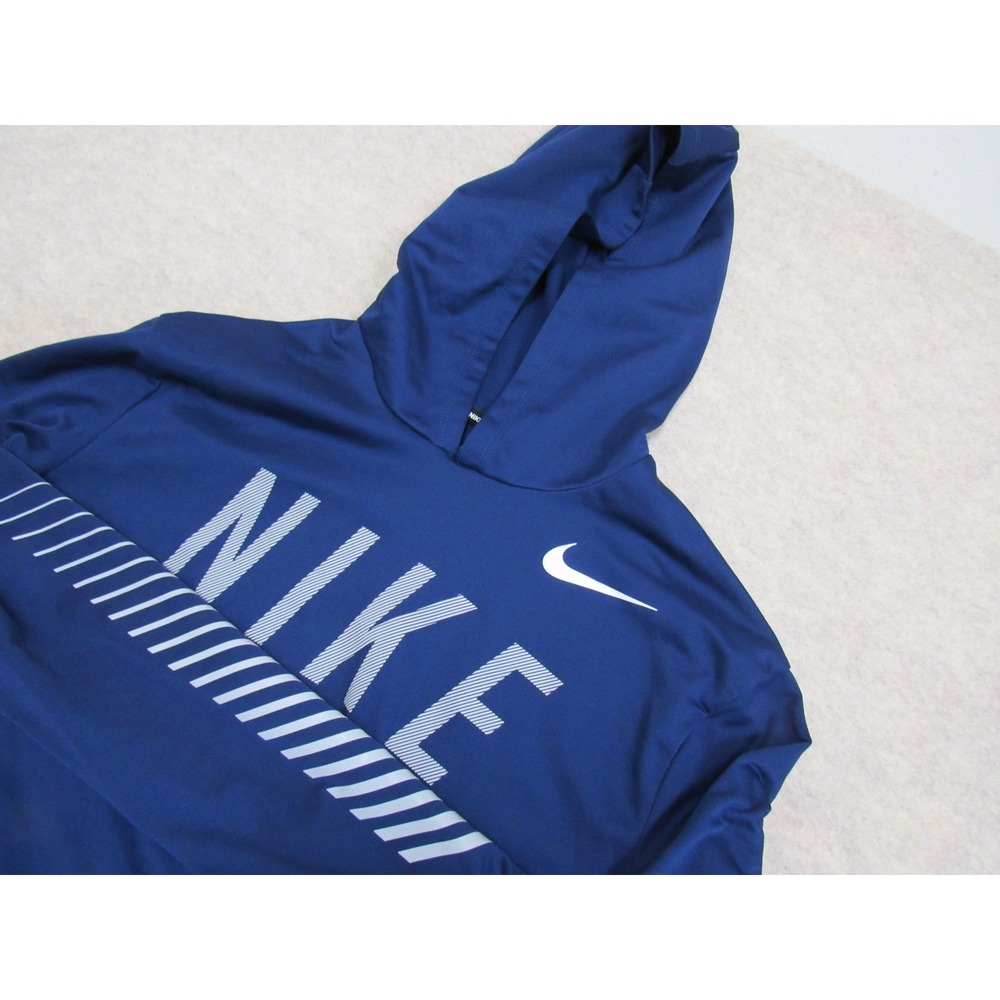Nike Running Dri-FIT Hoodie Mens Large Blue Graphic Long Sleeve Performance Top